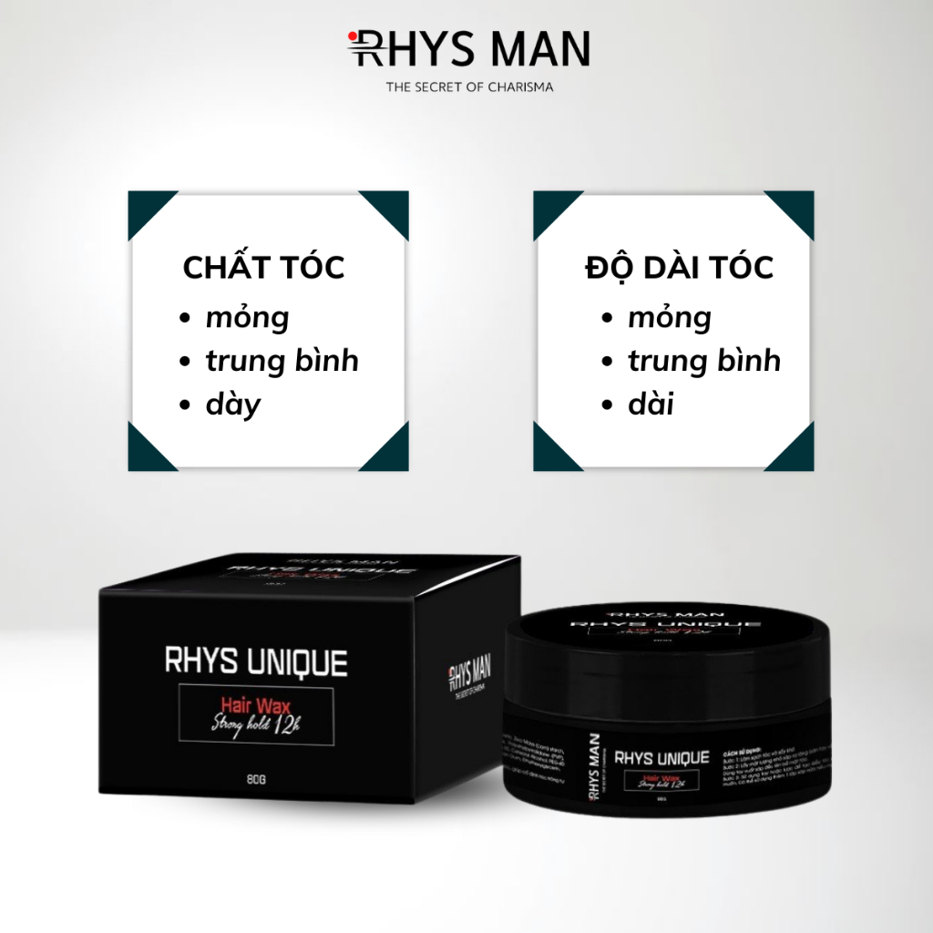 Sáp vuốt tóc nam RHYS MAN Rhys Unique + Tặng quà