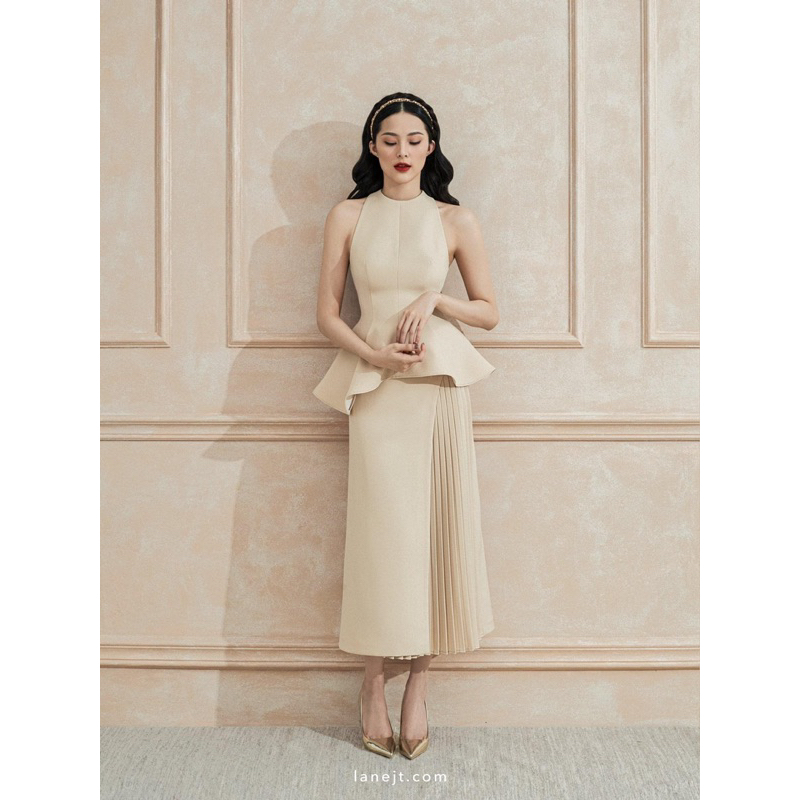Set Váy SML Lane Jt sát nách beige! Chính hãng 100%! 2850K