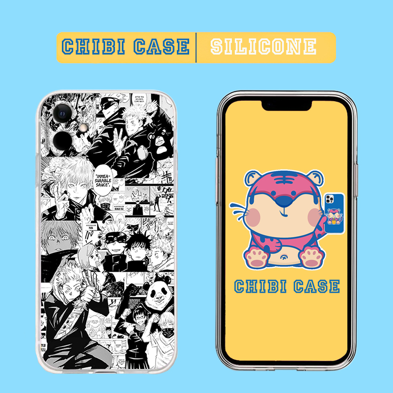 Ốp ip Anime jujutsu kaisen manga Chibi cho Iphone 6 7 8 Plus 11 12 13 Pro Max X Xr BLUJGJO0016