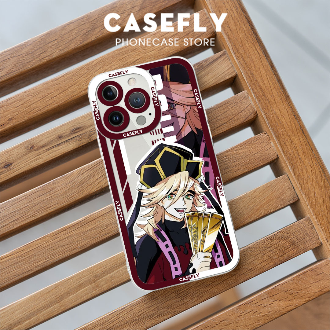 Ốp lưng iphone cạnh vuông trong suốt Demon Slayer Kimetsu No Yaiba Douma 6/6s//7/7plus/8/8plus/x/xs/11/12/pro/promax