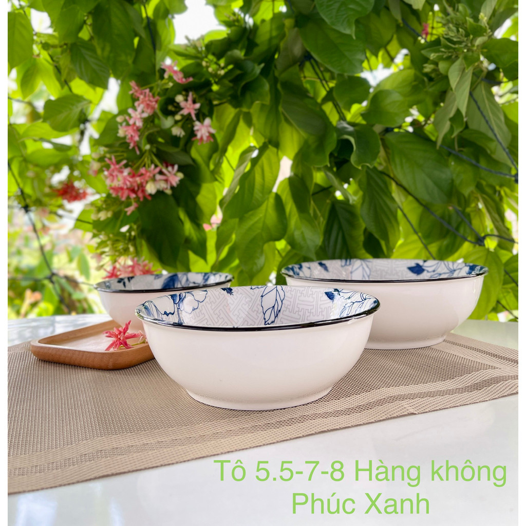 Set Tô, Chén, Đĩa Họa Tiết Phúc Xanh - Đồ Sứ Decor, Dĩa Đựng Đồ Ăn, Tráng Men Cao Cấp, Dụng Cụ Bàn Ăn Cao Cấp