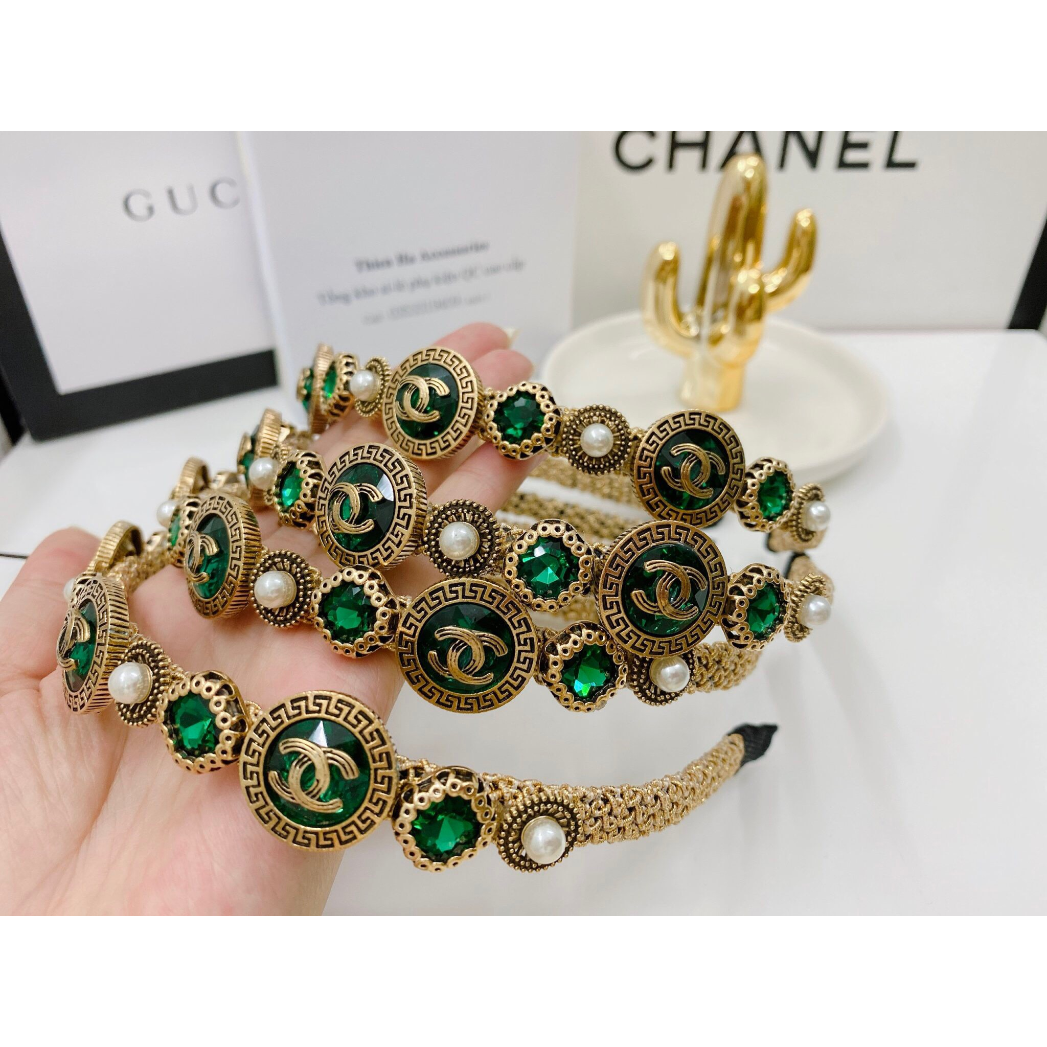 Cài tóc đính đá pha lê đẹp