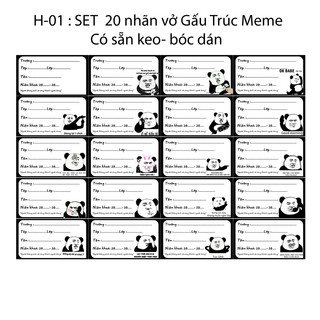 Nhãn vở meme gấu trúc - nhãn dán meme gấu trúc