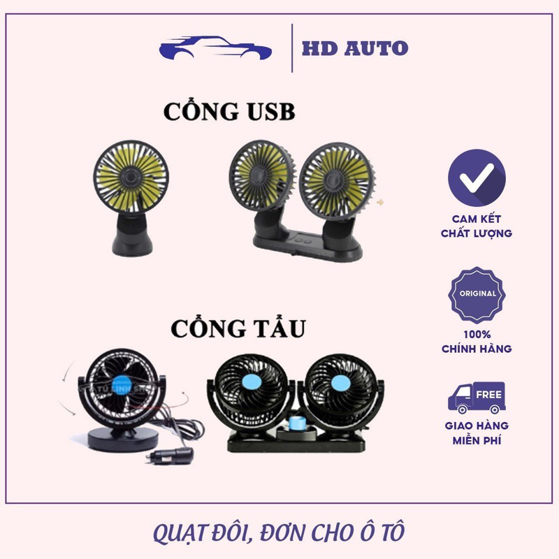 Quạt mini cho xe ô tô chính hãng Mitchell HX T303 chạy điện DC 12V-24V