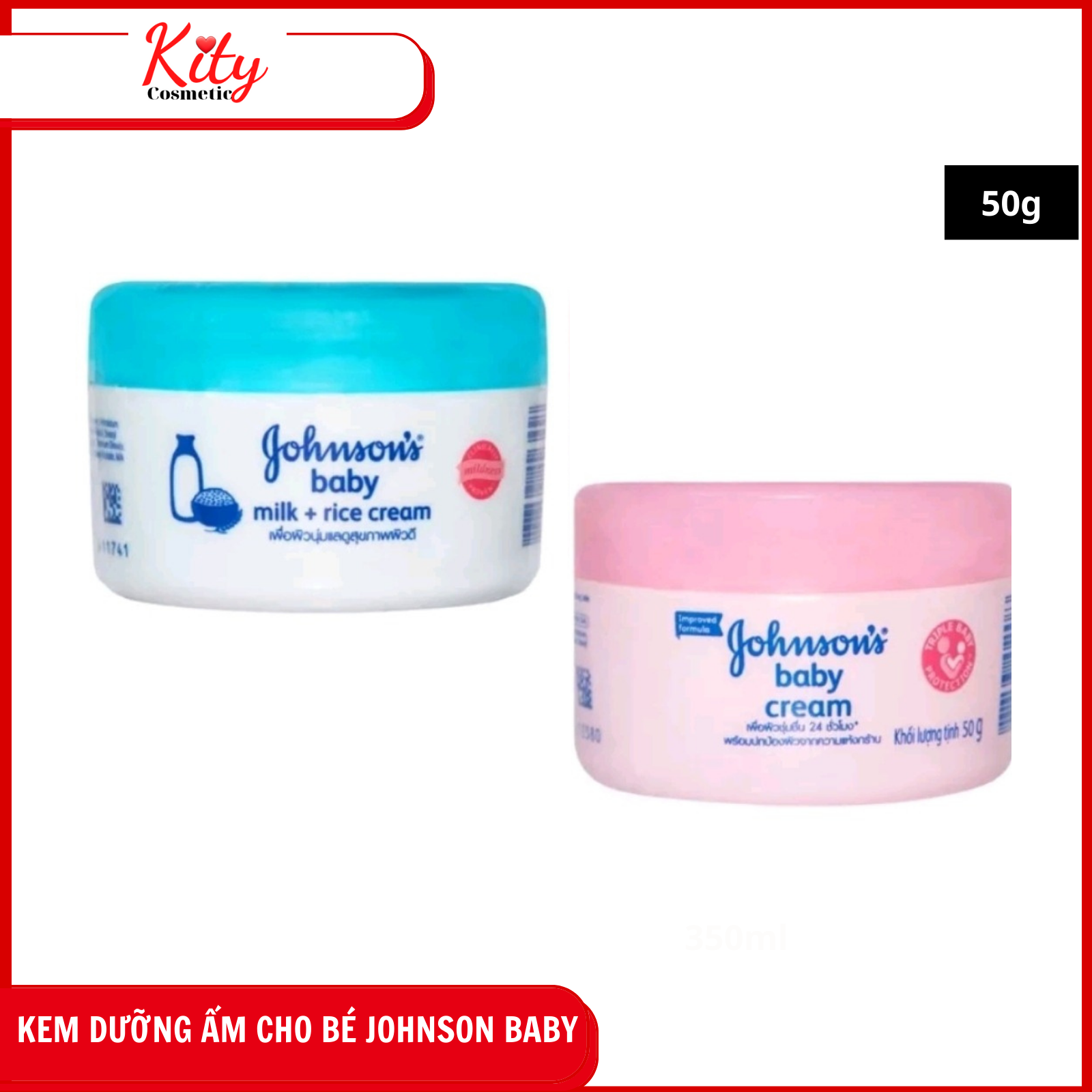 Kem Dưỡng Da Chiết Xuất Sữa Và Gạo Johnson's Milk And Rice Baby Cream 50g