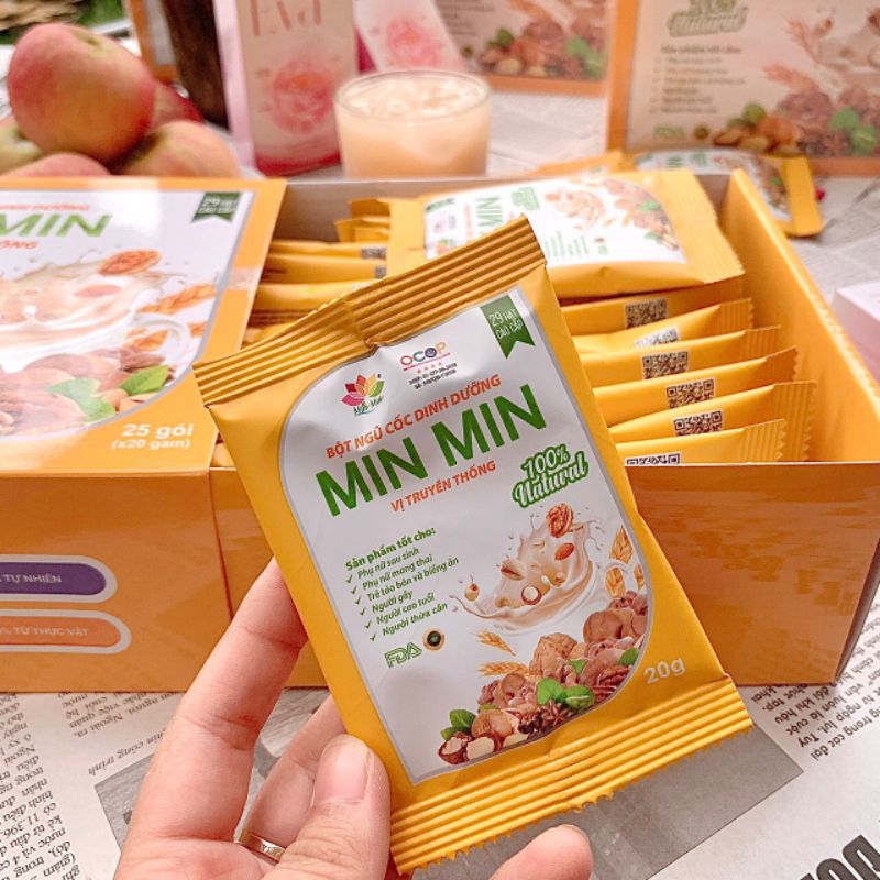 Ngũ cốc min min chính hãng hộp 25 gói cho mọi lứa tuổi - rubykids79