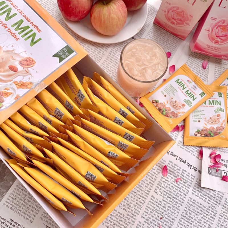 Ngũ cốc min min chính hãng hộp 25 gói cho mọi lứa tuổi - rubykids79