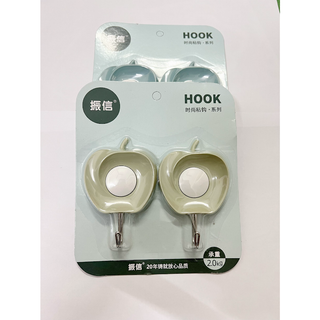 Vỉ 2 móc dán tường treo đồ hình quả táo siêu chắc giá rẻ