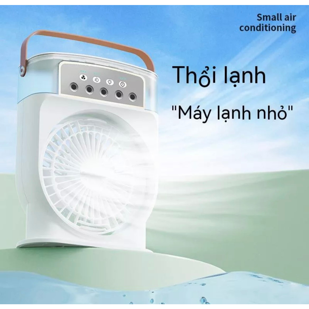 Quạt Phun Sương TÍCH ĐIỆN Mini Để Bàn