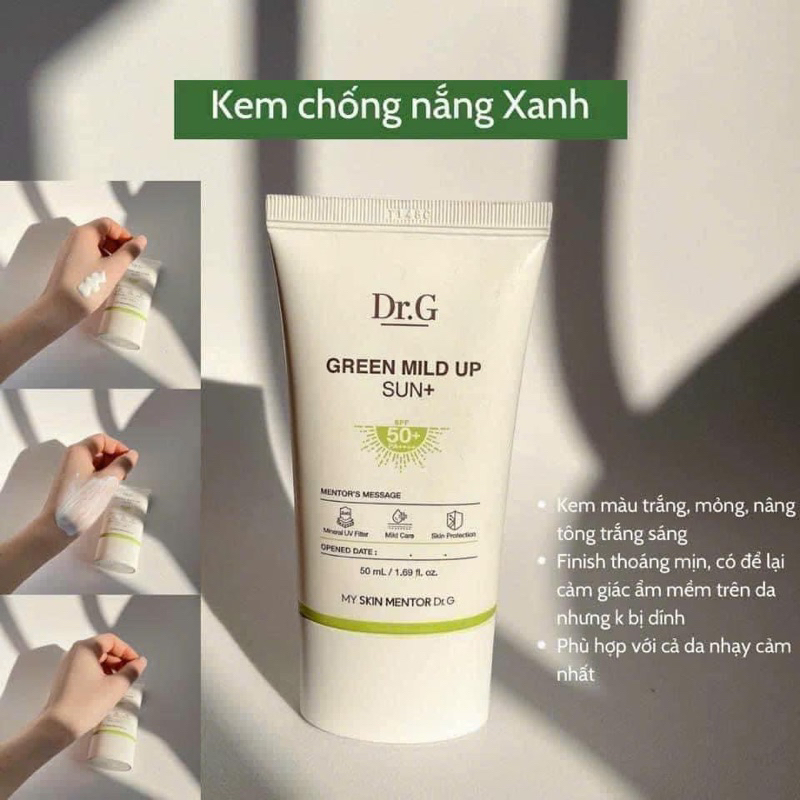 Kem chống nắng Dr.G Xanh Green Mild Up Sun+ SPF50+ PA+++ 50ml
