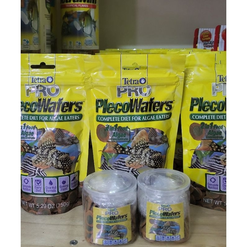 TetraPro PlecoWafers 150g - Cám cá thực vật cao cấp 2 trong 1 cho cá pleco/ tầng đáy bổ sung thành phần bí đỏ