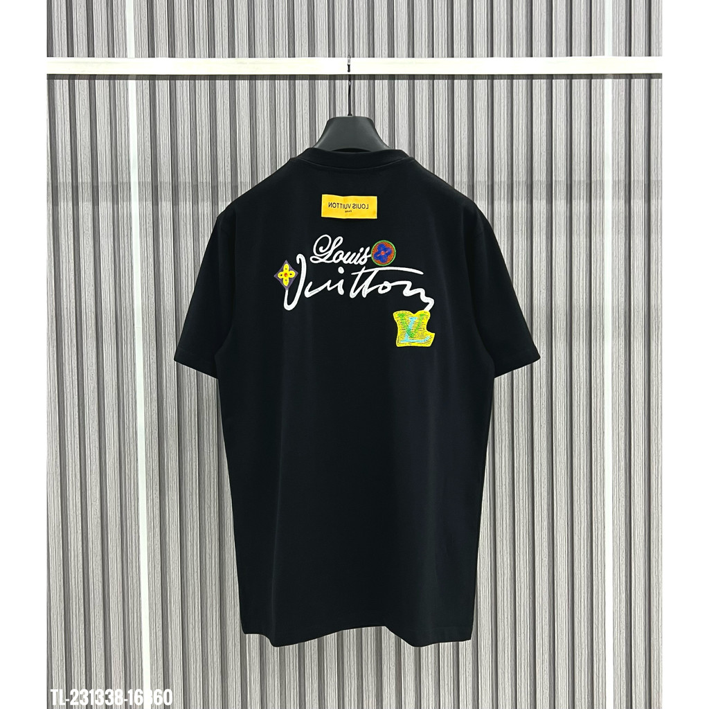 Áo Thun cotton Ngắn Tay In logo Hoa + Thẻ Thời Trang Cho Nam Nữ l1v