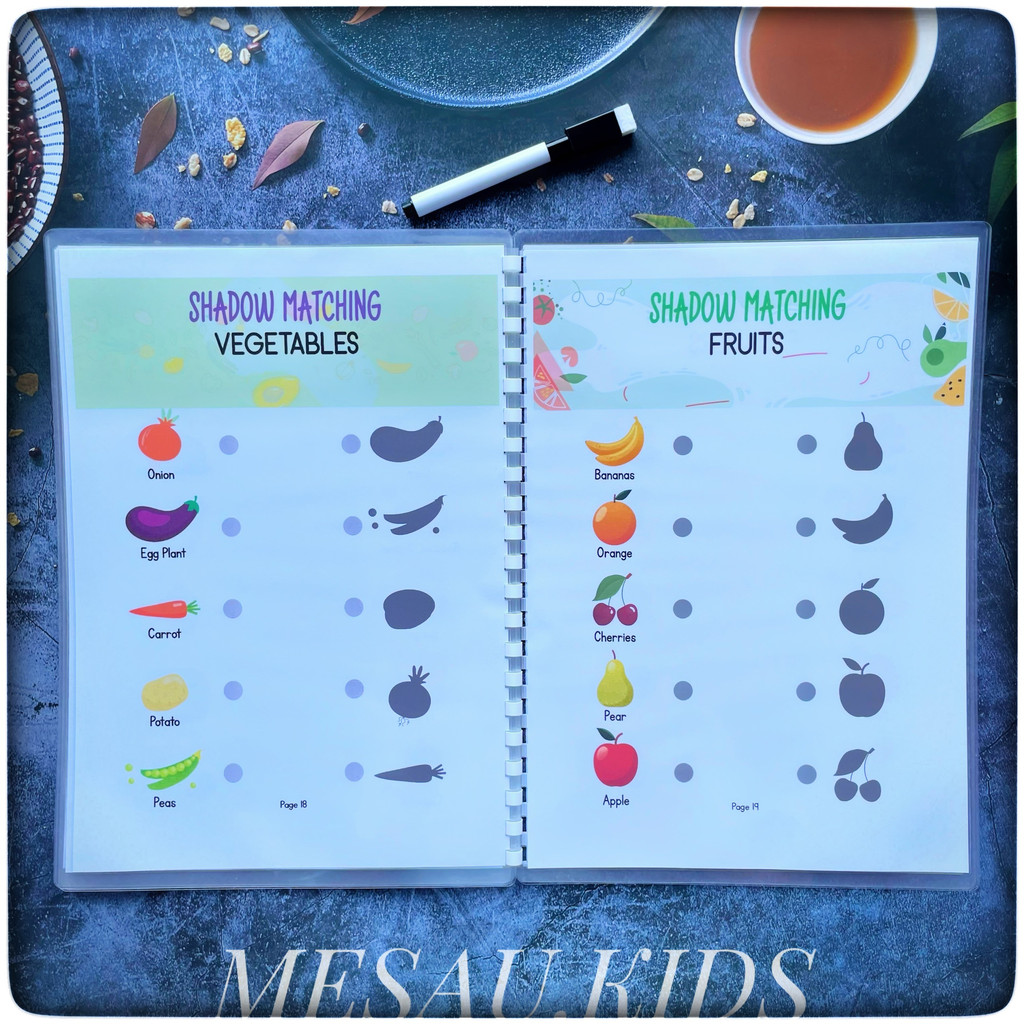 Đồ Chơi Giáo Dục Montessori Nối Hình Bóng Đồ Chơi Tư Duy Logic , Học Liệu Tô Xóa Thông Minh Cho Bé MESAUKIDS