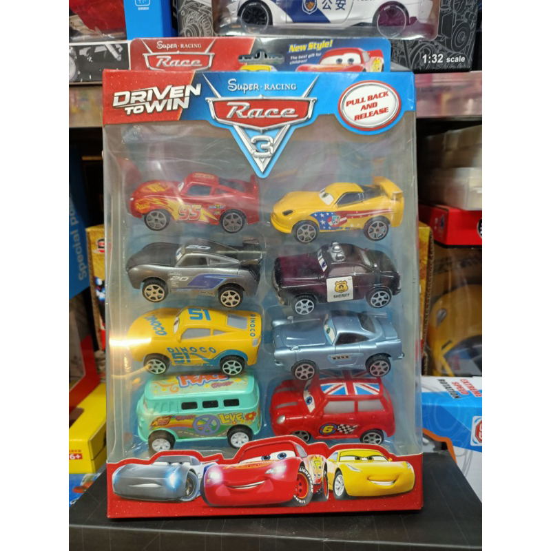 757-4 Hộp 8 xe Mc Queen chạy đà