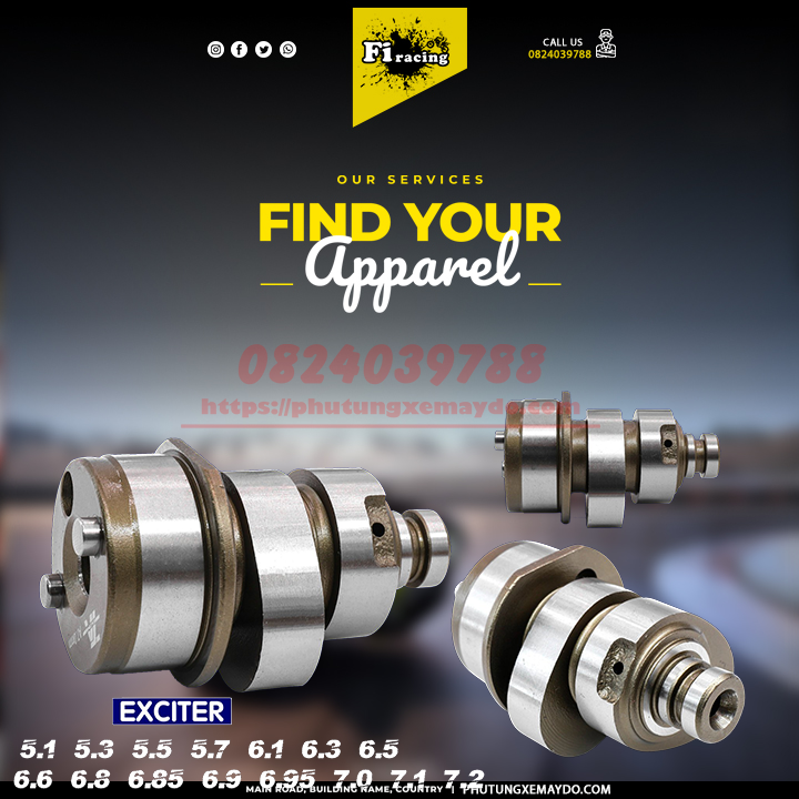 cốt cam độ exciter 135/150 TA nhiều size 5li1,5li3,5li5,5li7,6li1,6li3,6li5,6li6,6li8,6li85,7li,7li1