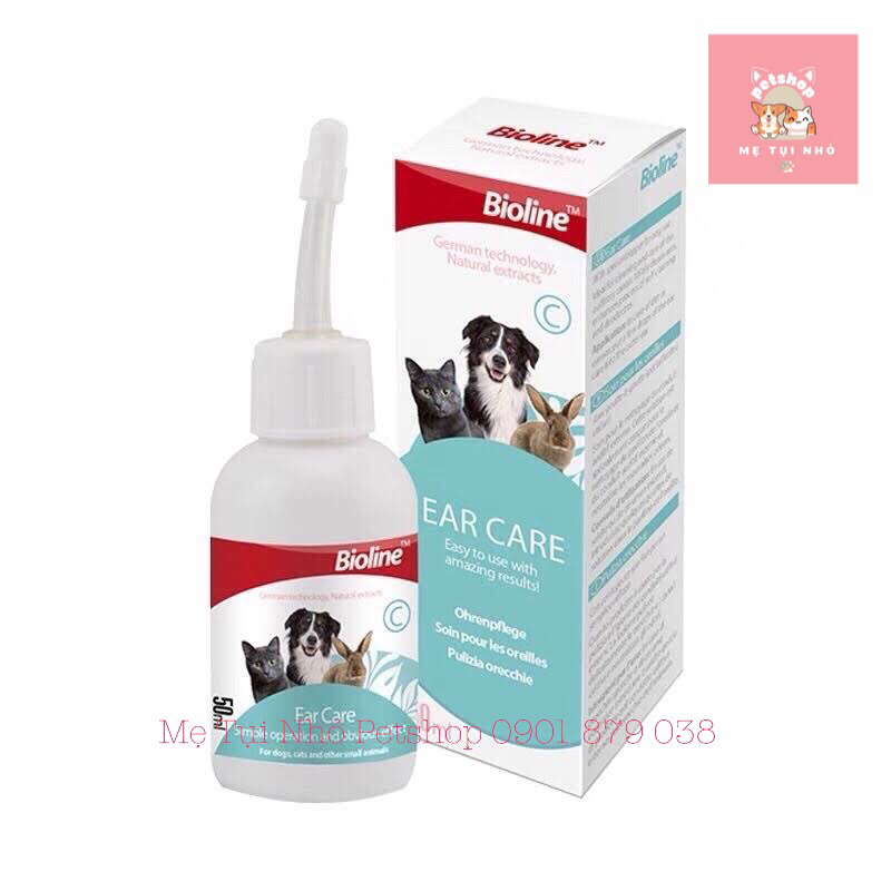 Nước Rửa Tai Vệ Sinh Tai Cho Chó Mèo Ear Care Bioline Lọ 50ml