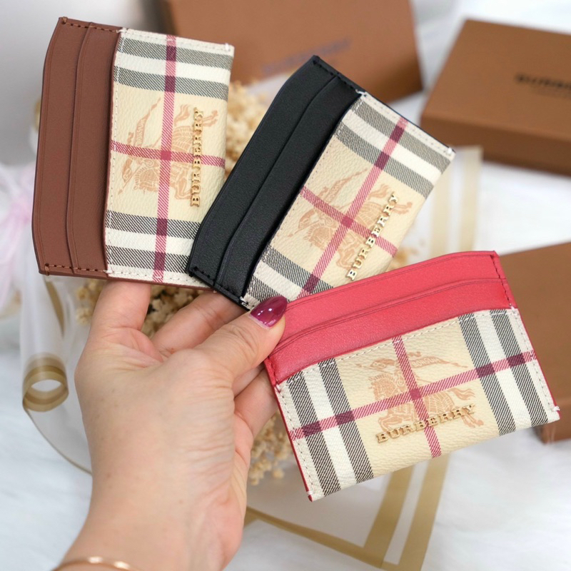 VÍ CARD NỮ - BURBERRY MULTICOLOUR LIGHT - DA THẬT