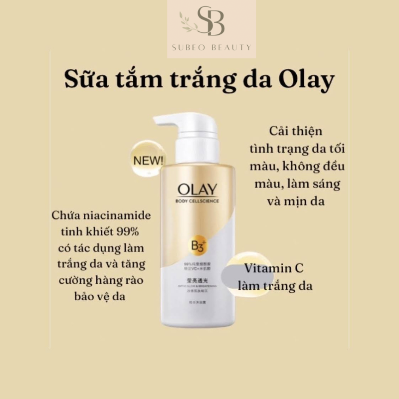 Sữa Tắm dưỡng trắng OLAY B3+ siêu dưỡng trắng da, cấp ẩm, giúp làn da mịn màng / Subeo Beauty