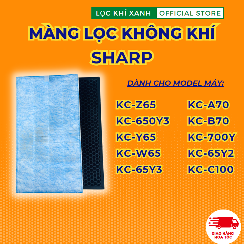 Màng lọc không khí Sharp nội địa nhật KC-Z65, KC-650Y, KC-Y65, KC-W65, KC-A70, KC-B70, KC-700Y. Màng lọc hepa | BigBuy360 - bigbuy360.vn