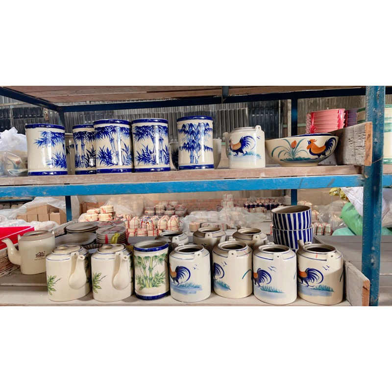 Ống Đũa Gốm Nhiều Màu / Vẽ Gà / Tre Xanh - Gốm Xưa Lái Thiêu Cho Người Hoài Niệm