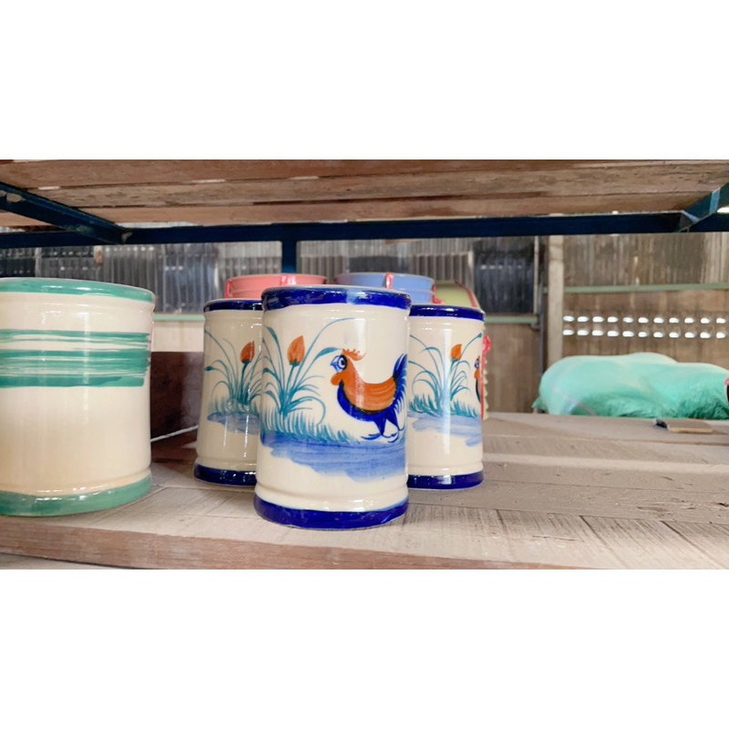 Ống Đũa Gốm Nhiều Màu / Vẽ Gà / Tre Xanh - Gốm Xưa Lái Thiêu Cho Người Hoài Niệm