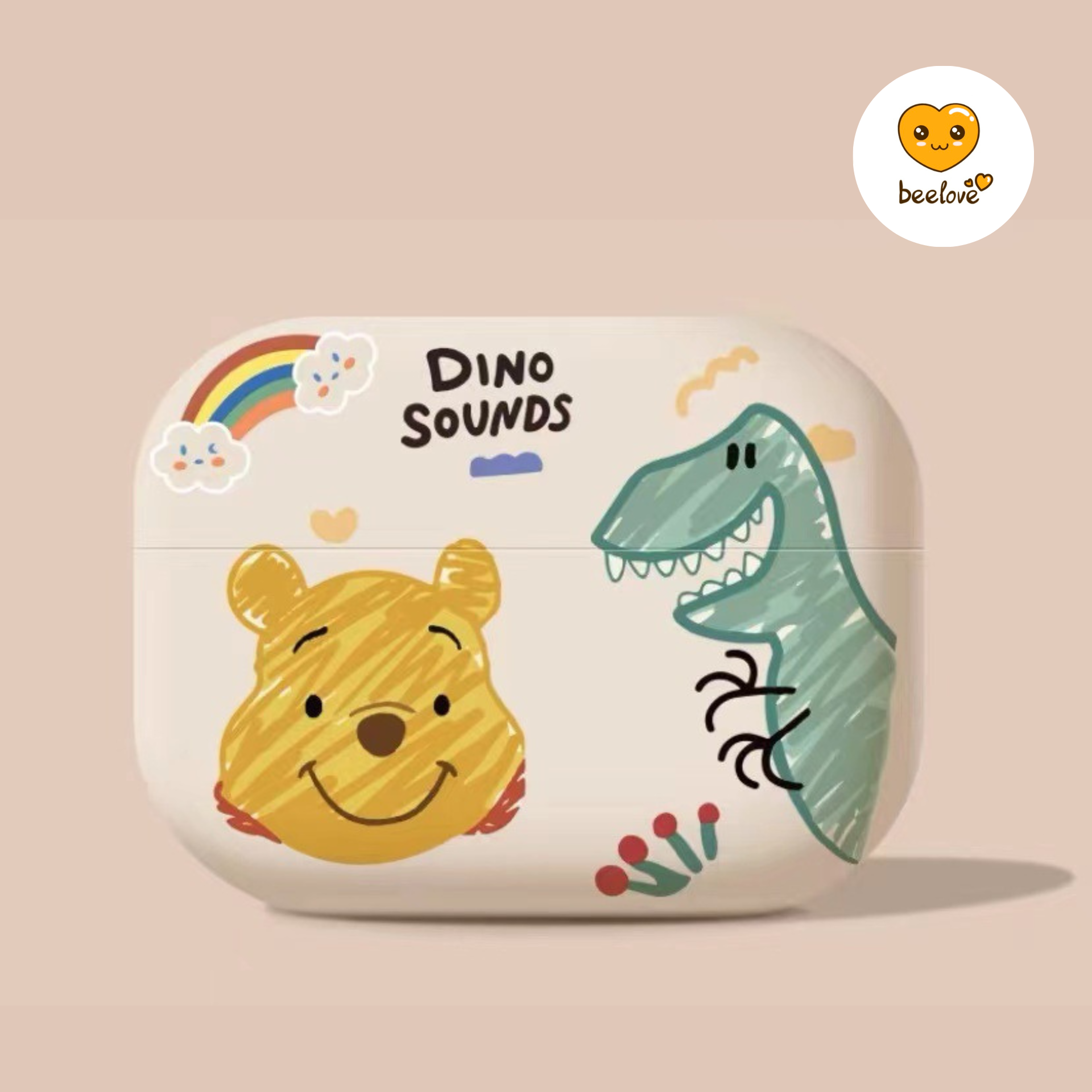 Combo Ốp lưng iPhone và Case Airpods Gấu dâu tây vàng dễ thương