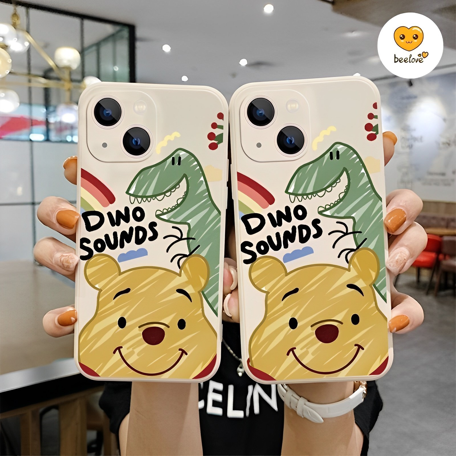 Combo Ốp lưng iPhone và Case Airpods Gấu dâu tây vàng dễ thương