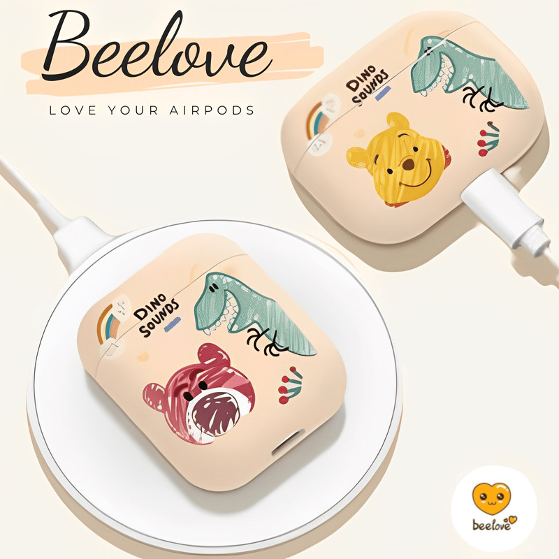 Combo Ốp lưng iPhone và Case Airpods Gấu dâu tây vàng dễ thương
