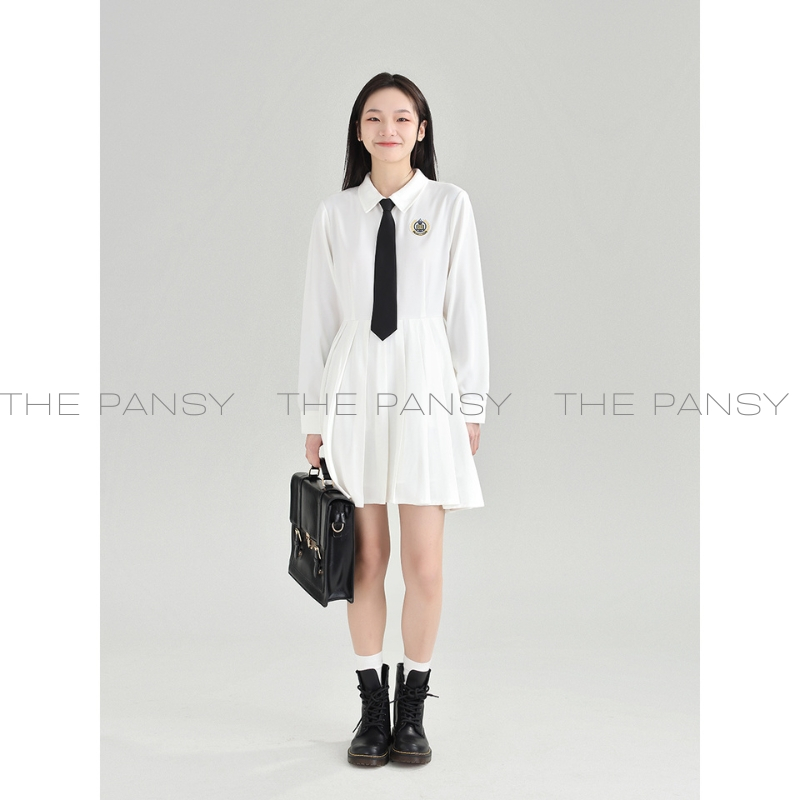 Váy liền sơ mi DESSUU Mã 053 dáng xòe