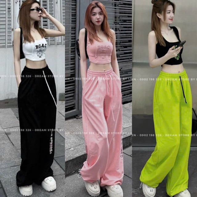 Set Bộ Áo Croptop Sát Nách Chít Thân 3 Lỗ BCAC + Quần Ống Xuông Lưng Chun