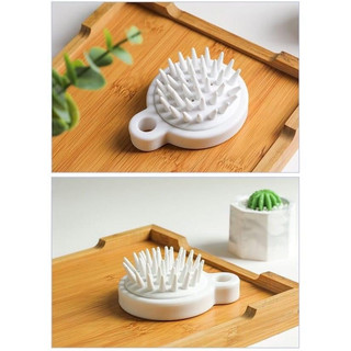 Lược gội đầu dưỡng sinh, lược silicon massage giảm stress màu trắng, lược tắm mát xa tóc