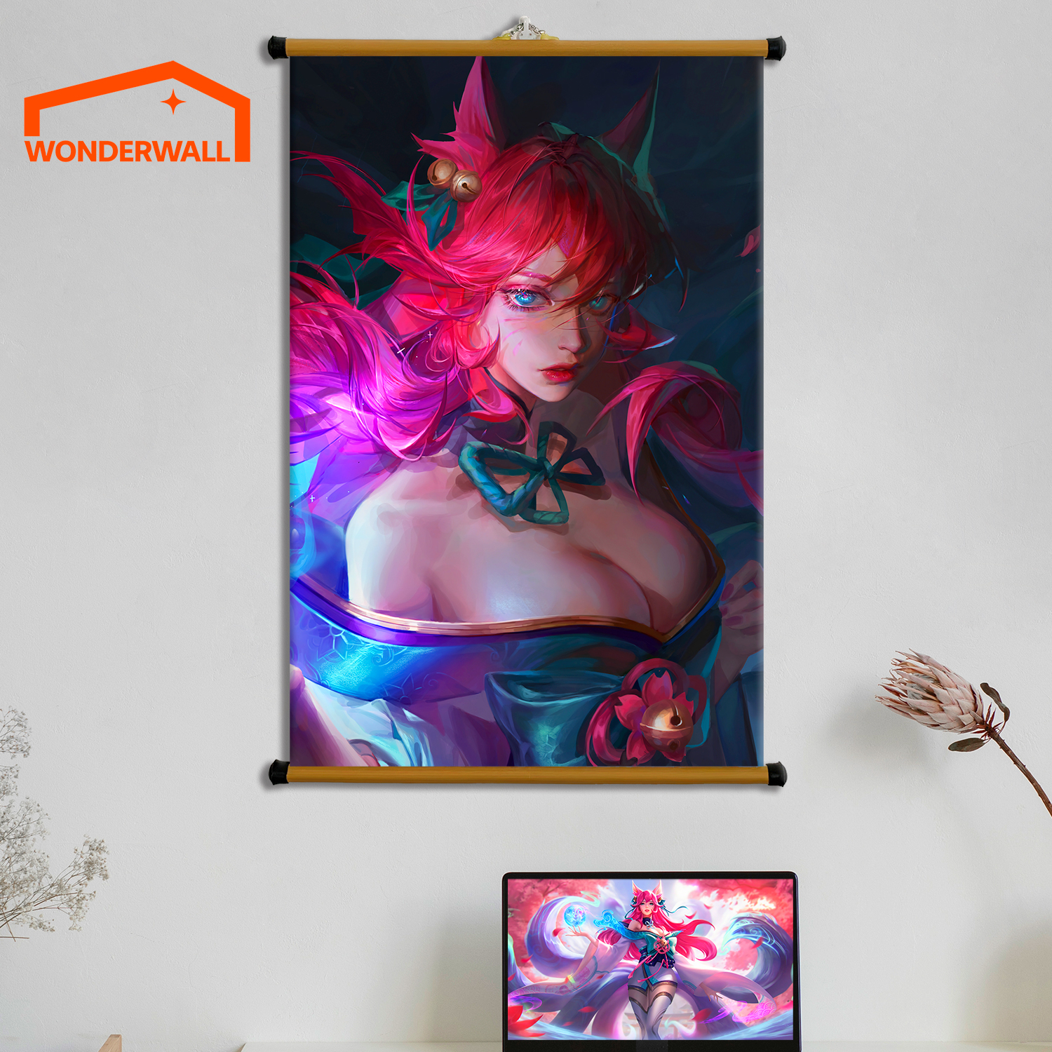 Poster Vải Treo Tường Decor - Liên Minh Huyền Thoại - LOL - Ahri - bộ 2