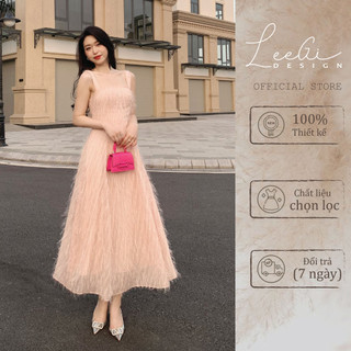 Váy hai dây tơ kim tuyến LiLiQiQi By LeeGi bánh bèo thướt tha Min6197