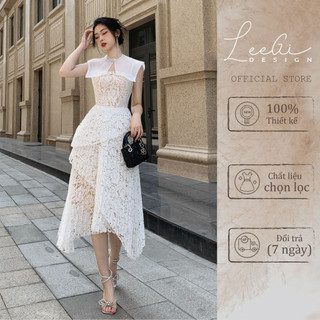 Váy ren ba tầng kèm áo choàng LeeGi Design tiểu thư sang chảnh Min6023