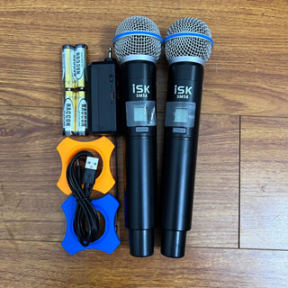 Bộ Đôi Micro Không Dây ISK SM58 Chính Hãng,Mic Karaoke BLX288CN/SM58 Hỗ Trợ Loa Kéo, Âm Li, Vang Cơ Số Icon Sound card