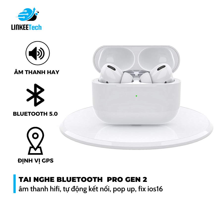 Tai Nghe Bluetooth Không Dây Pro/AIP3/AIP2 Âm Thanh To Mic Rõ Pin Trâu Chạm Cảm Ứng Định Vị Đổi Tên - Linkeetech