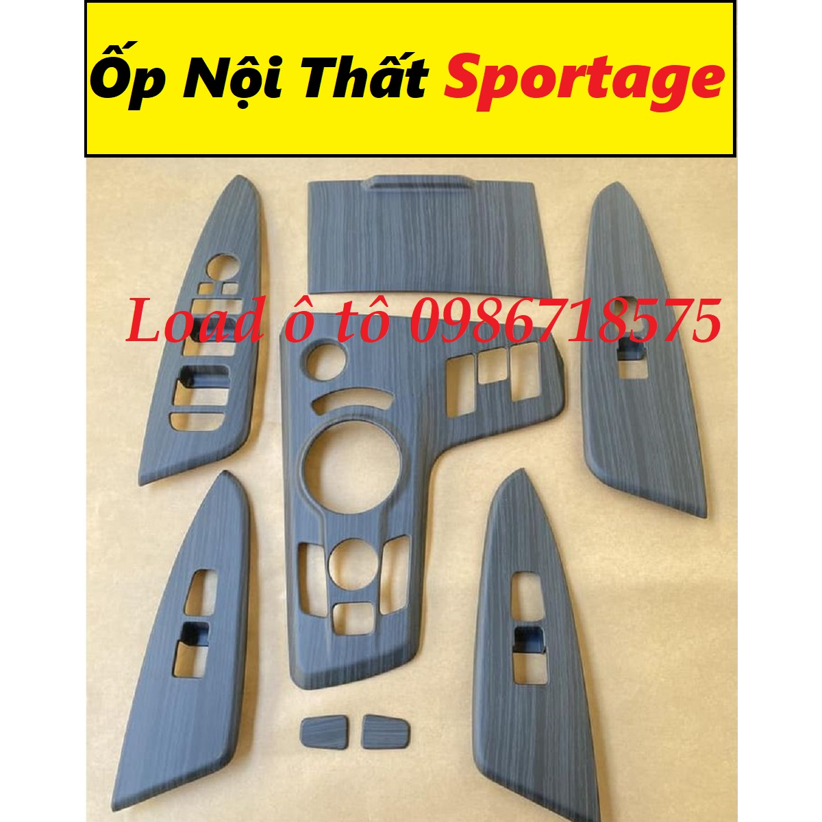 Ốp Nội Thất Vân Đá Xe KIa Sportage 2023 Mẫu Vân Đá Nhựa ABS Cao Cấp, Trạng Bị Sẵn Keo Dán 3M