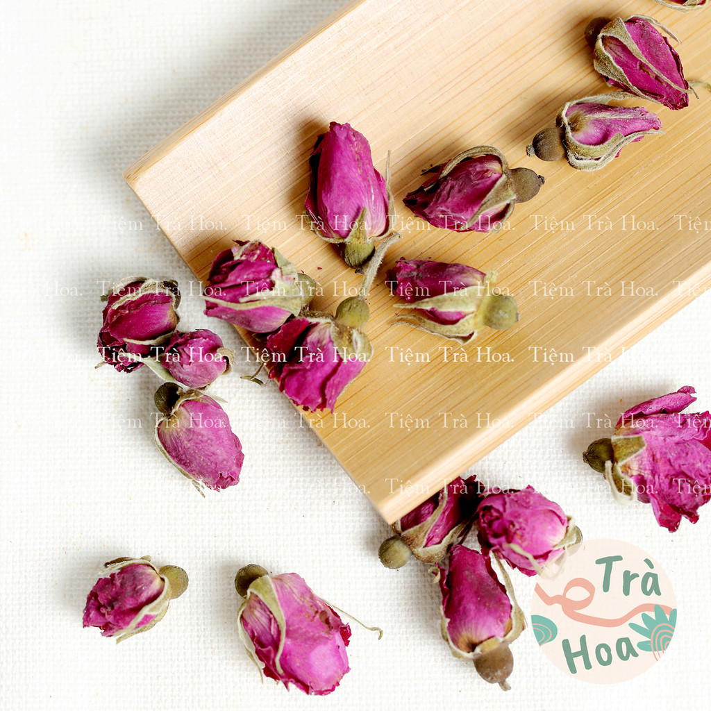 Trà Nụ Hoa Hồng sấy khô nguyên bông Hữu Cơ