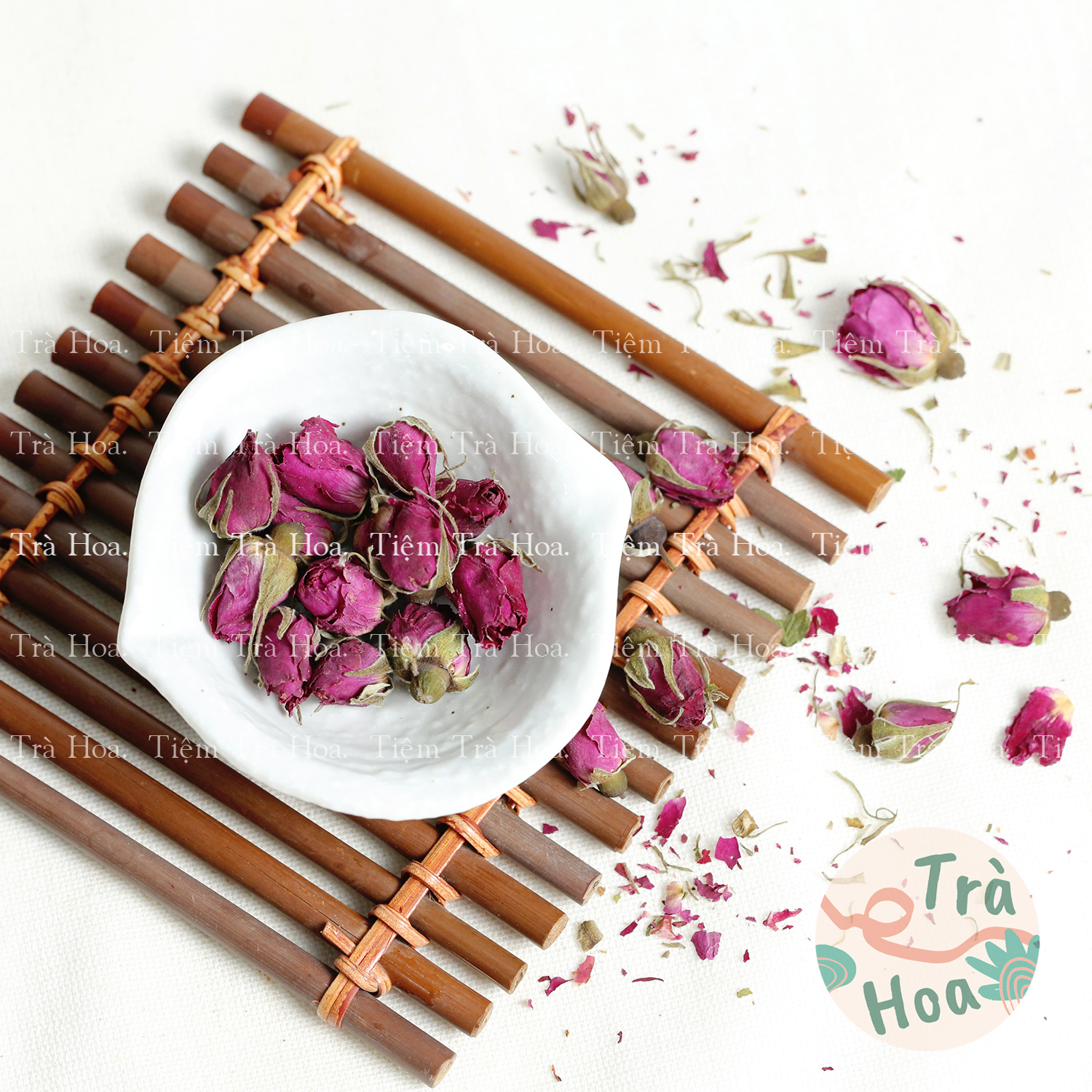 Trà Nụ Hoa Hồng sấy khô nguyên bông Hữu Cơ