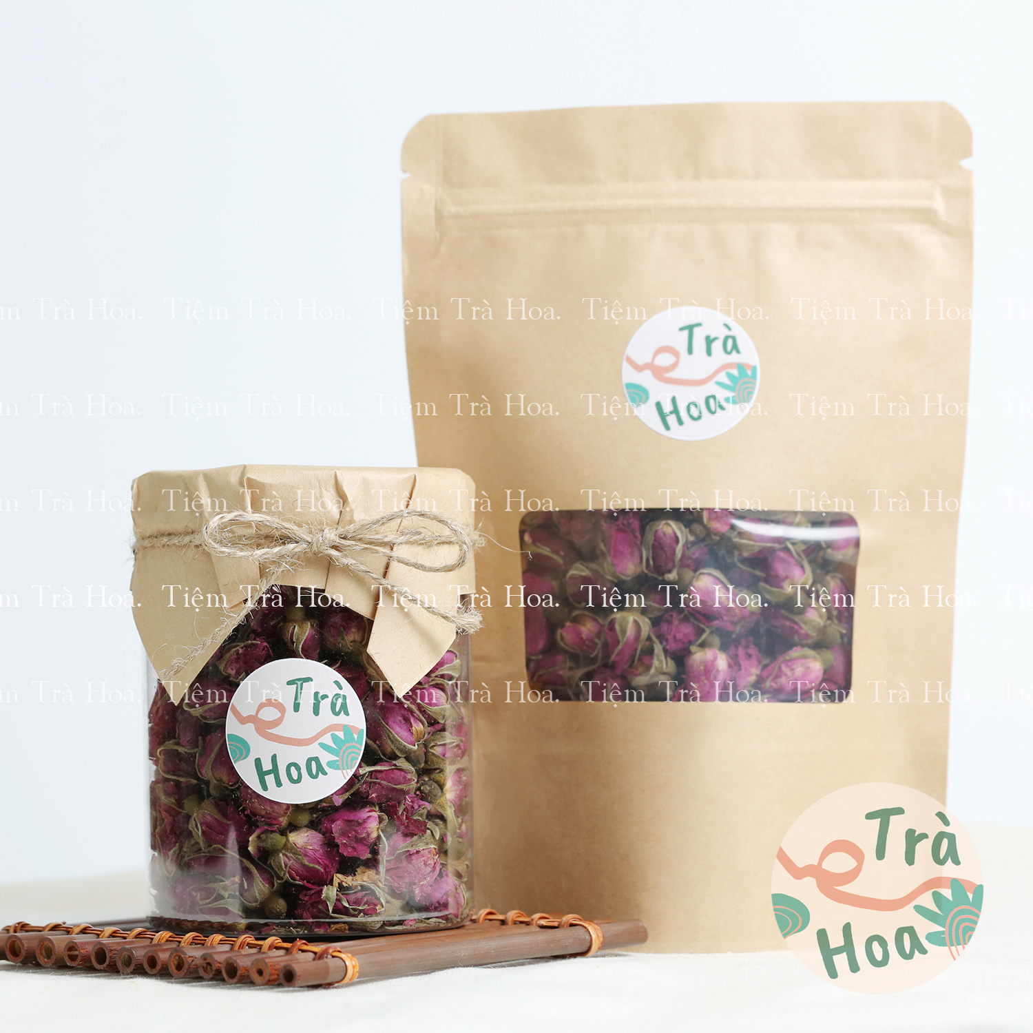 Trà Nụ Hoa Hồng sấy khô nguyên bông Hữu Cơ