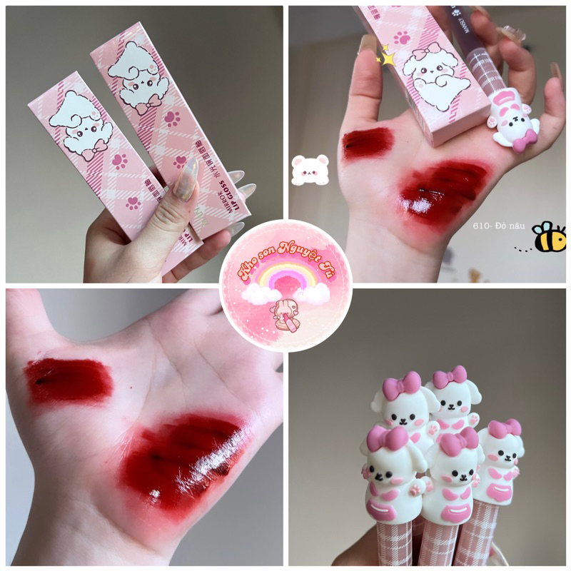 Son bóng Mansly Cún Mirror Lip Gloss đáng yêu siêu lì trang điểm môi bền màu