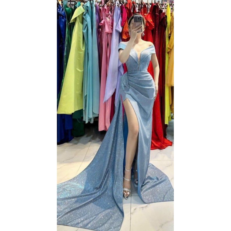 đầm dạ hội nhũ sang chảnh