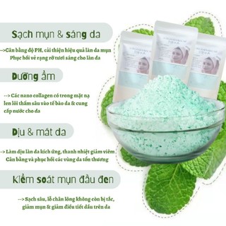 Mặt nạ dẻo collagen tinh chất bạc hà. bột mặt nạ bạc hà dịu mát da full beauty