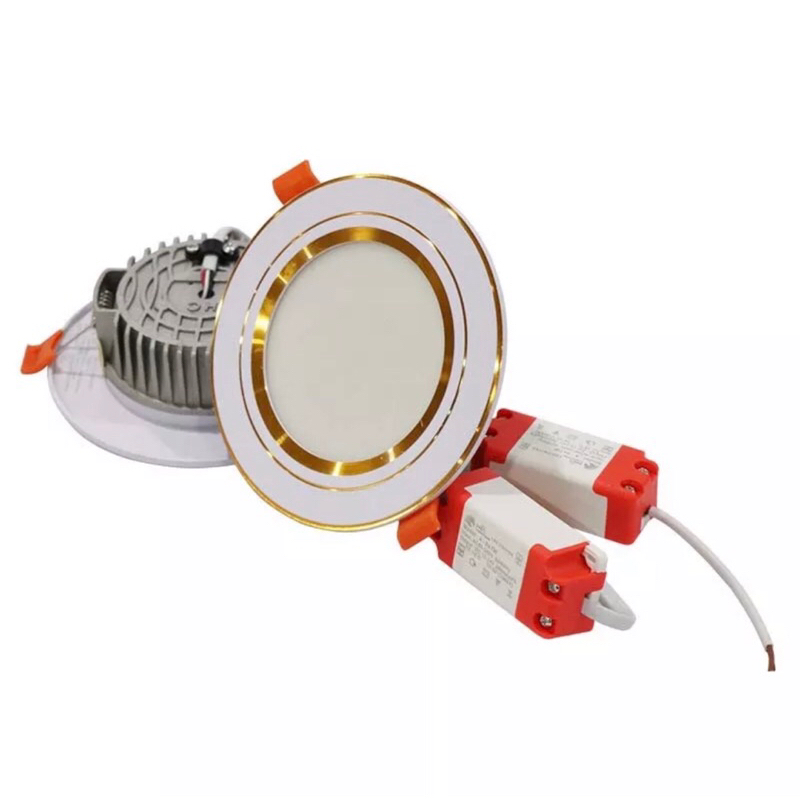 Đèn âm trần 7w 3 mầu phi 90 trang trí chiếu sáng