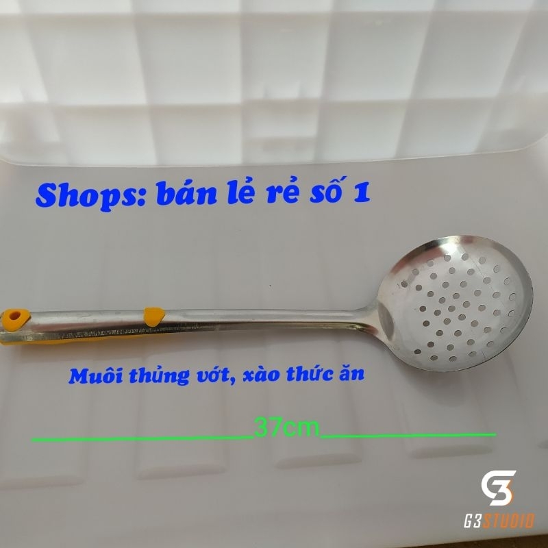 Muỗng, thìa, vá, muôi múc canh xào lật thức ăn bằng inox thuận tiện cho việc nội trợ