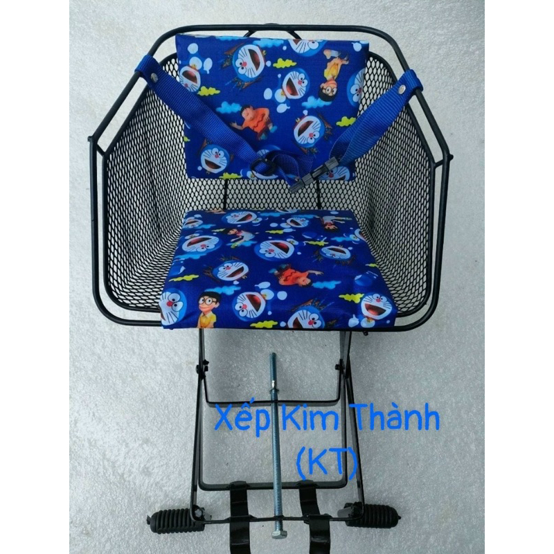 Ghế ngồi xe máy số có đai thắt an toàn - Ghế xe máy dùng cho xe số có dây thắt an toàn có chân gác(RỔ DÀY)