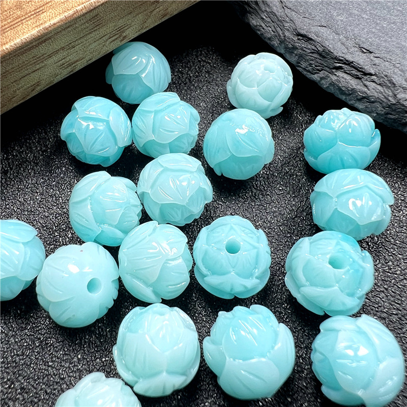 (1 cái)Hoa hồng thủy tinh 10mm, Nguyên liệu làm trang sức cổ trang, Nguyên liệu diy