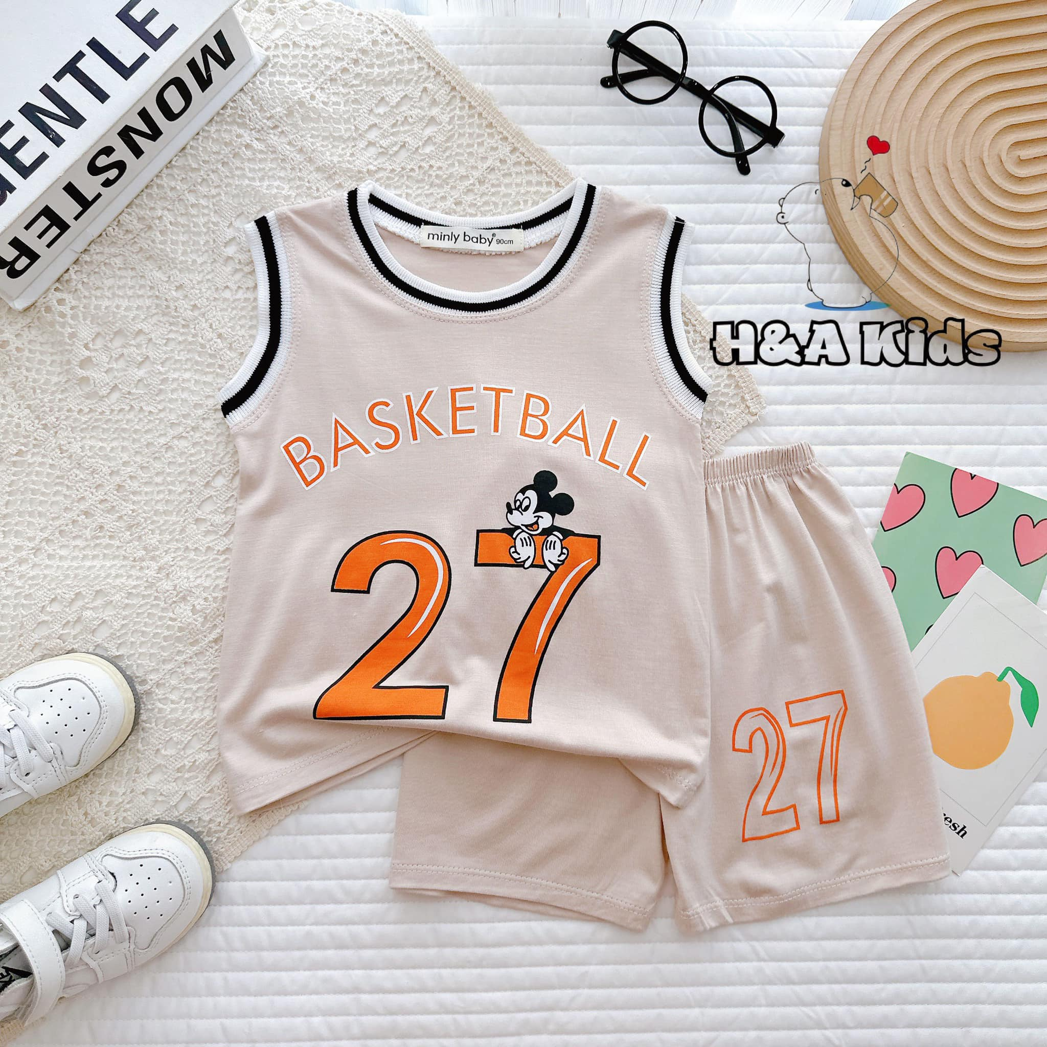 Bộ quần áo trẻ em hình số dễ thương cho bé trai bé gái mùa hè