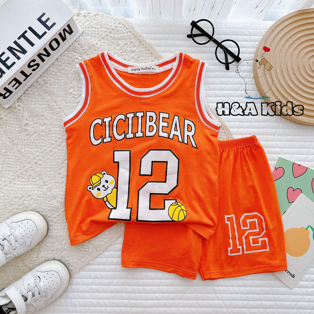 Bộ quần áo trẻ em hình số dễ thương cho bé trai bé gái mùa hè