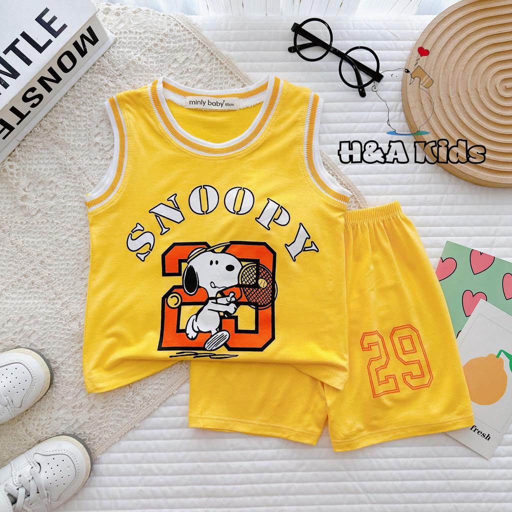 Bộ quần áo trẻ em hình số dễ thương cho bé trai bé gái mùa hè